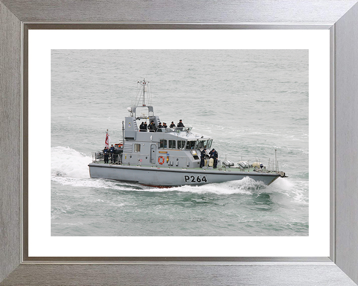 HMS Archer (P264) Royal Navy Archer Class P2000 Patrol Vessel At Speed Photo Print Wall Art Decor Posters, Prints, & Visual Artwork Hampshire Prints 10 x 8 Silver Frame Yes