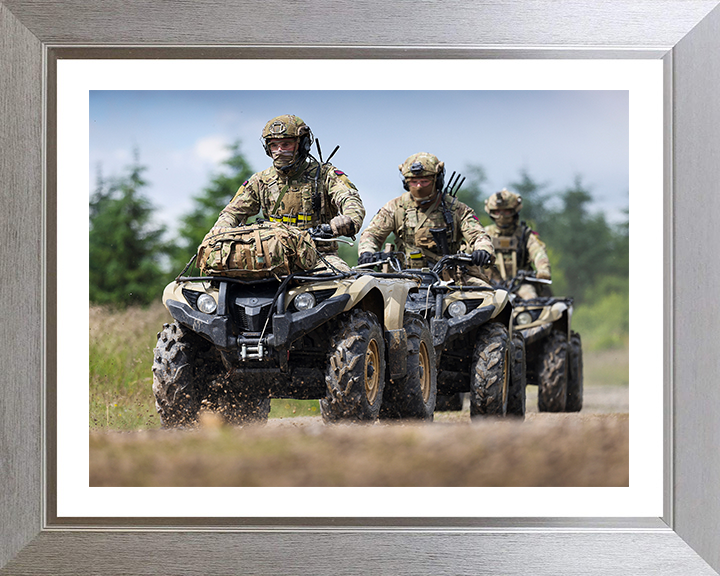 Royal Marine Commandos on Quad Bikes Photo Print - 3 Commando Brigade Hampshire Prints 10 x 8 Silver Frame Yes