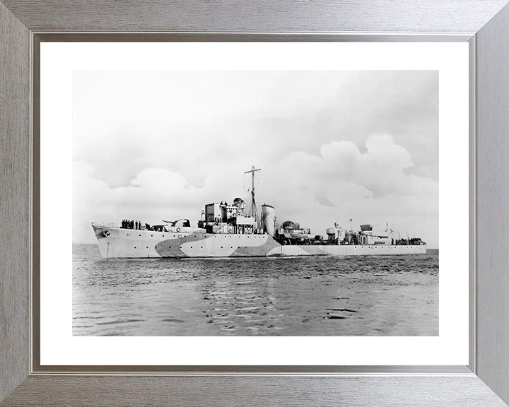 HMS Bleasdale (1940) Royal Navy Hunt Class Destroyer Port Side View Photo Print Wall Art Decor Posters, Prints, & Visual Artwork Hampshire Prints 10 x 8 Silver Frame Yes