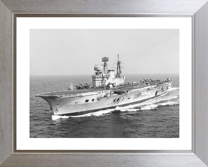 HMS Eagle (R05) Royal Navy Audacious Class Aircraft Carrier Flight Deck View Photo Print Wall Art Decor Posters, Prints, & Visual Artwork Hampshire Prints 10 x 8 Silver Frame Yes