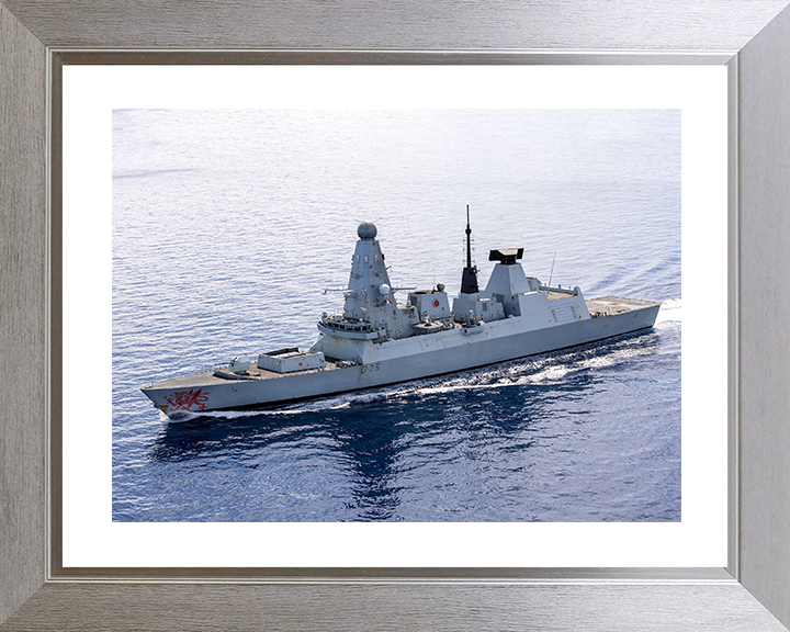 HMS Dragon (D35) Royal Navy Type 45 Destroyer off Cyprus 2026 Photo Print Wall Art Poster Posters, Prints, & Visual Artwork Hampshire Prints 10 x 8 Silver Frame Yes