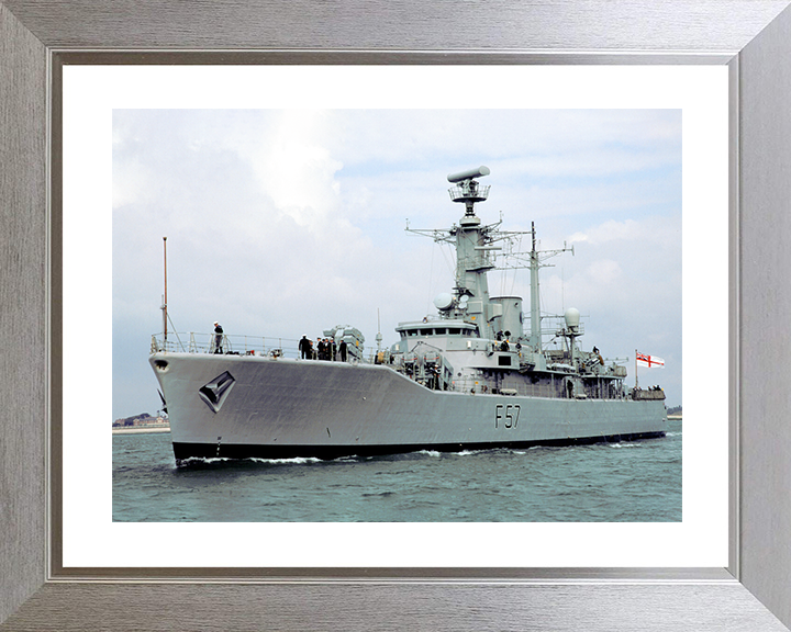 HMS Andromeda (F57) Royal Navy Leander Class Frigate Port Bow View Photo Print Wall Art Decor Posters, Prints, & Visual Artwork Hampshire Prints 10 x 8 Silver Frame Yes