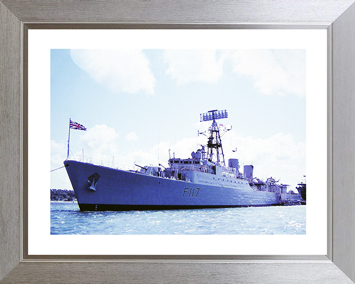 HMS Ashanti (F117) Royal Navy Tribal Class Frigate At A Buoy Photo Print Wall Art Decor Posters, Prints, & Visual Artwork Hampshire Prints 10 x 8 Silver Frame Yes