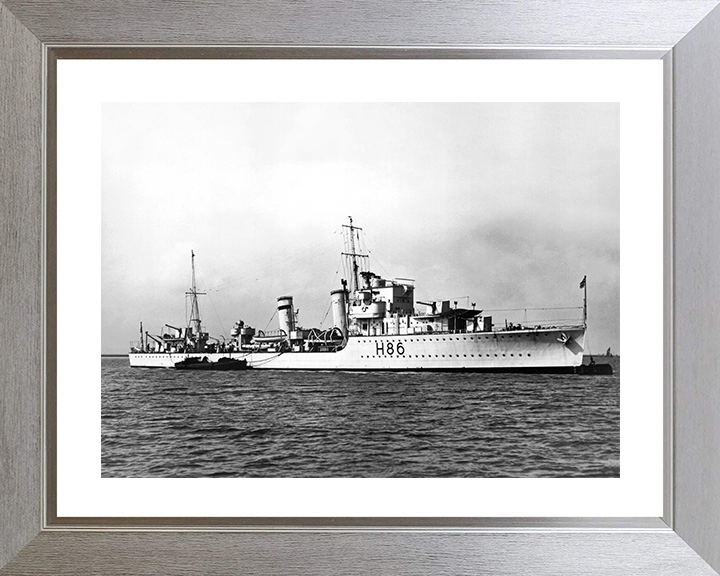 HMS Grenade (H86) Photo Print - At Sea 1936 - Royal Navy G Class Destroyer Posters, Prints, & Visual Artwork Hampshire Prints 10 x 8 Silver Frame Yes