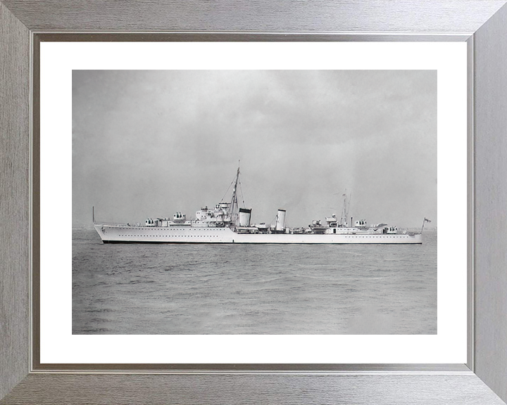 HMS Afridi (F07) Royal Navy Tribal Class Destroyer Photo Print Warship Wall Art Posters, Prints, & Visual Artwork Hampshire Prints 10 x 8 Silver Frame Yes