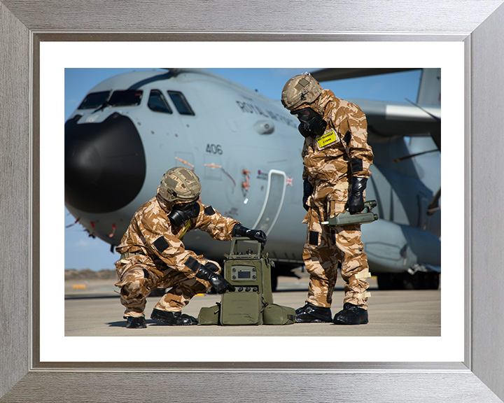RAF Regiment CBRN Team Photo Print - Royal Air Force Hampshire Prints 10 x 8 Silver Frame Yes
