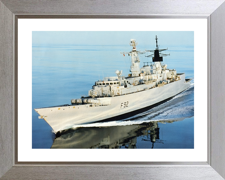 HMS Boxer (F92) Royal Navy Type 22 Frigate Port Side Reflections Photo Print Wall Art Decor Posters, Prints, & Visual Artwork Hampshire Prints 10 x 8 Silver Frame Yes