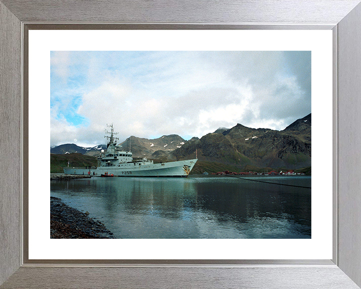 HMS Leeds Castle (P258) Photo Print - South Georgia 2003 - Royal Navy Castle Class Patrol Vessel