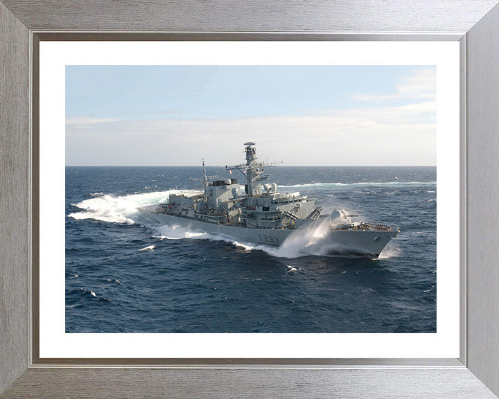 HMS Marlborough (F233) Photo Print - Turning To Port - Royal Navy Type 23 Frigate Hampshire Prints 10 x 8 Silver Frame Yes
