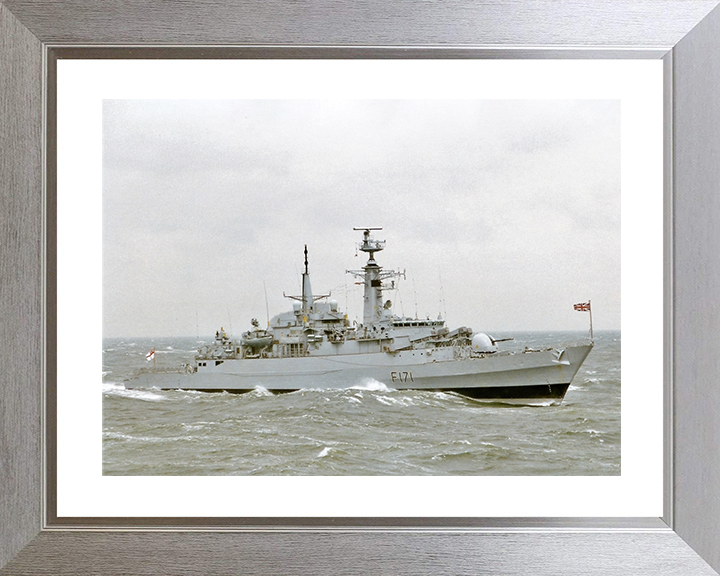 HMS Active (F171) Royal Navy Type 21 Frigate Photo Print Underway Warship Wall Art Posters, Prints, & Visual Artwork Hampshire Prints 10 x 8 Silver Frame Yes