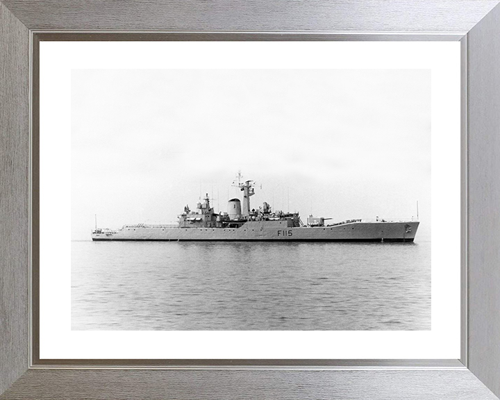 HMS Berwick (F115) Royal Navy Rothesay Class Frigate Starboard Beam View Photo Print Wall Art Decor Posters, Prints, & Visual Artwork Hampshire Prints 10 x 8 Silver Frame Yes