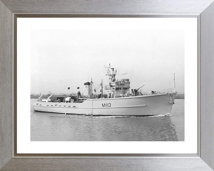 HMS Brereton (M1113) Royal Navy Ton Class Minesweeper Starboard View Photo Print Wall Art Decor Posters, Prints, & Visual Artwork Hampshire Prints 10 x 8 Silver Frame Yes