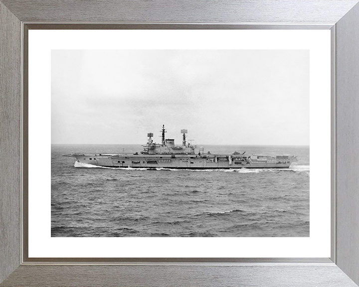 HMS Ark Royal (R09) Royal Navy Audacious Class Aircraft Carrier Port Beam View Photo Print Wall Art Decor Posters, Prints, & Visual Artwork Hampshire Prints 10 x 8 Silver Frame Yes