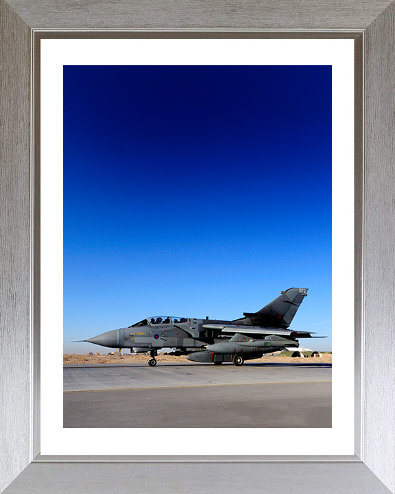 RAF Tornado GR4 on a Runway 2009 Photo Print - Royal Air Force Aircraft Posters, Prints, & Visual Artwork Hampshire Prints 10 x 8 Silver Frame Yes