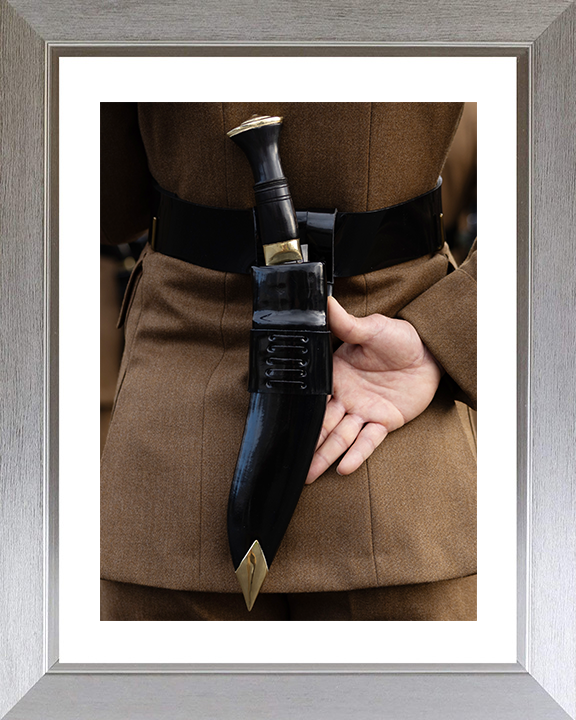 British Army Royal Gurkha Rifles Kukri Knife Close Up 2025 Photo Print Wall Art Poster Posters, Prints, & Visual Artwork Hampshire Prints 10 x 8 Silver Frame Yes