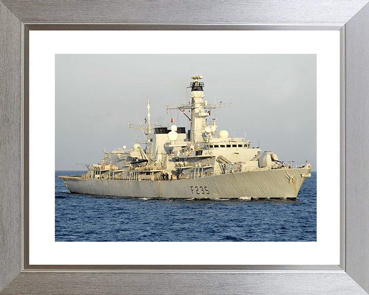 HMS Monmouth (F235) Photo Print - Starboard View - Royal Navy Type 23 Frigate Hampshire Prints 10 x 8 Silver Frame Yes