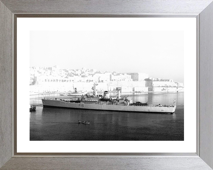 HMS Euryalus (F15) Photo Print - Malta 1971 - Royal Navy Leander Class Frigate Hampshire Prints 10 x 8 Silver Frame Yes
