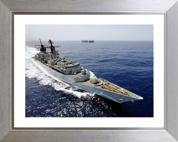 HMS Chatham (F87) Royal Navy Type 22 Frigate From Above Photo Print Wall Art Decor Posters, Prints, & Visual Artwork Hampshire Prints 10 x 8 Silver Frame Yes