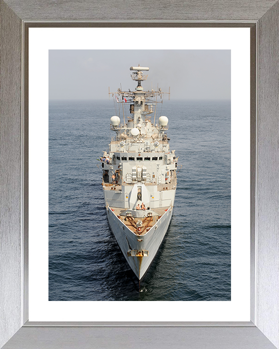 HMS Cumberland (F85) Royal Navy Type 22 Frigate High Bow View Photo Print Wall Art Decor Posters, Prints, & Visual Artwork Hampshire Prints 10 x 8 Silver Frame Yes