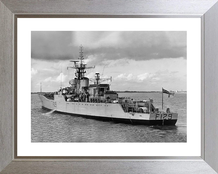 HMS Rhyl (F129) Photo Print - At Sea 1960 - Royal Navy Rothesay Class Frigate Posters, Prints, & Visual Artwork Hampshire Prints 10 x 8 Silver Frame Yes