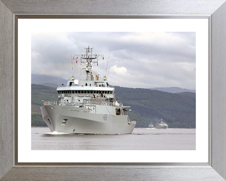 HMS Enterprise (H88) Photo Print - Faslane 2005 - Royal Navy Hydrographic Survey Vessel Hampshire Prints 10 x 8 Silver Frame Yes