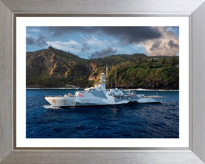 HMS Tamar (P233) Photo Print - South Pacific - Royal Navy River Class Patrol Vessel Hampshire Prints 10 x 8 Silver Frame Yes