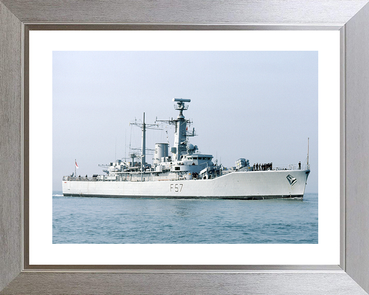 HMS Andromeda (F57) Royal Navy Leander Class Frigate Entering Harbour Photo Print Wall Art Decor Posters, Prints, & Visual Artwork Hampshire Prints 10 x 8 Silver Frame Yes