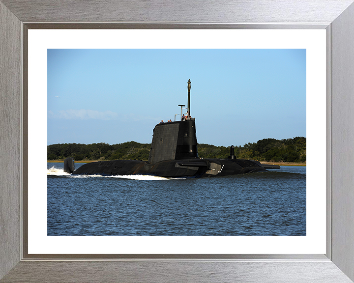 HMS Astute (S119) Photo Print - Kings Bay 2011 - Royal Navy Astute Class Submarine Hampshire Prints 10 x 8 Silver Frame Yes
