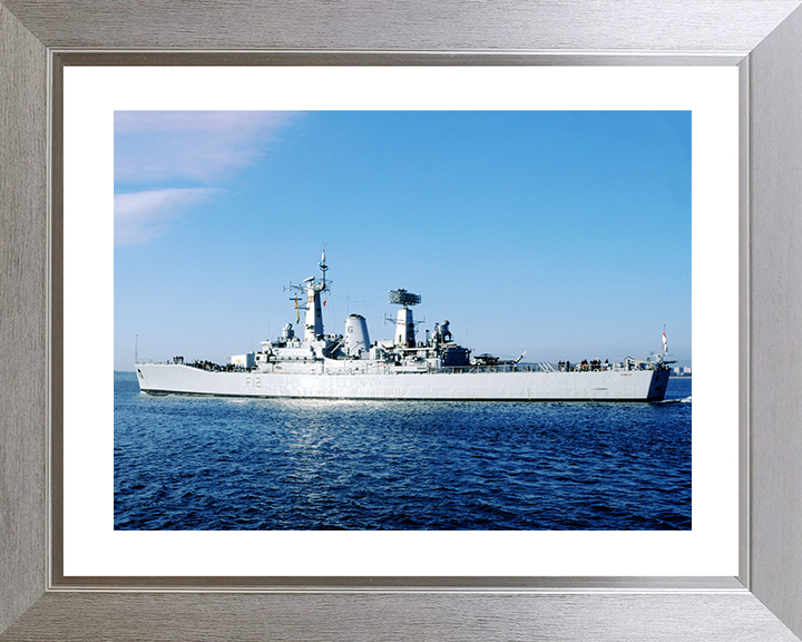 HMS Achilles (F12) Royal Navy Leander Class Frigate Photo Print Warship Wall Art Decor Posters, Prints, & Visual Artwork Hampshire Prints 10 x 8 Silver Frame Yes
