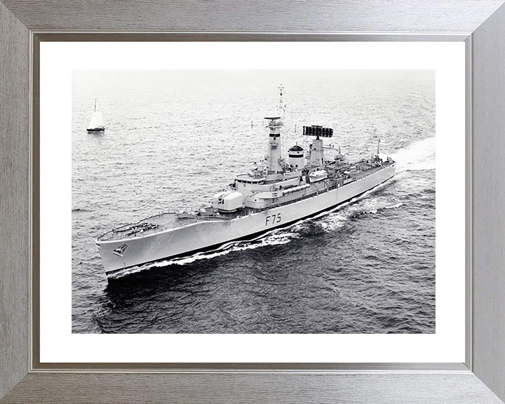 HMS Charybdis (F75) Royal Navy Leander Class Frigate High Port Bow View Photo Print Wall Art Decor Posters, Prints, & Visual Artwork Hampshire Prints 10 x 8 Silver Frame Yes