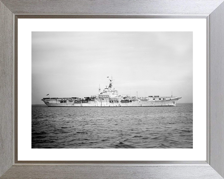 HMS Theseus (R64) Photo Print - at Sea 1947 - Royal Navy Colossus Class Aircraft Carrier Posters, Prints, & Visual Artwork Hampshire Prints 10 x 8 Silver Frame Yes