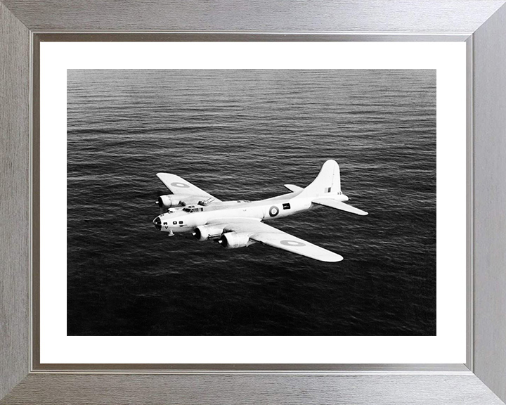 RAF Boeing Fortress Mk IIA in Flight Photo Print - Royal Air Force Aircraft Hampshire Prints 10 x 8 Silver Frame Yes