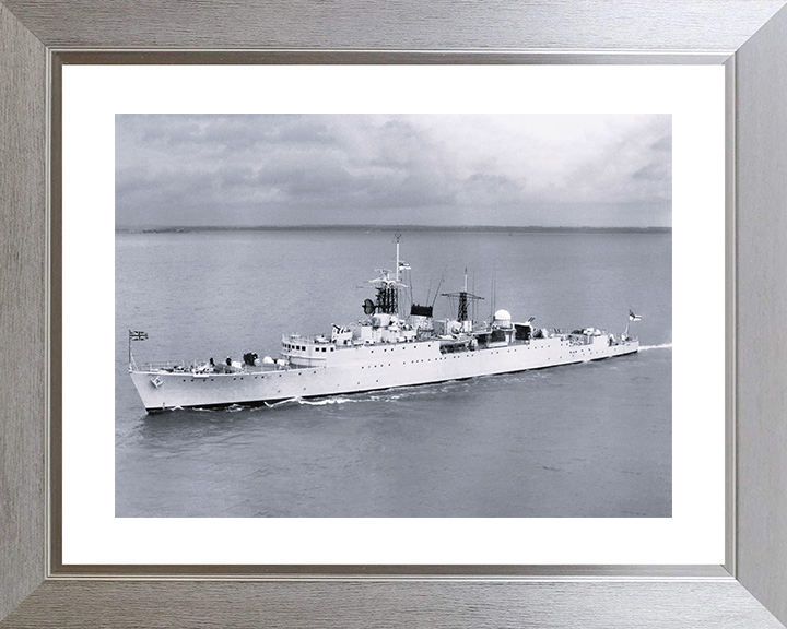 HMS Wrangler (R48) - Underway 1953 - Royal Navy W Class Destroyer Photo Print Wall Art Naval Decor UK Posters, Prints, & Visual Artwork Hampshire Prints 10 x 8 Silver Frame Yes