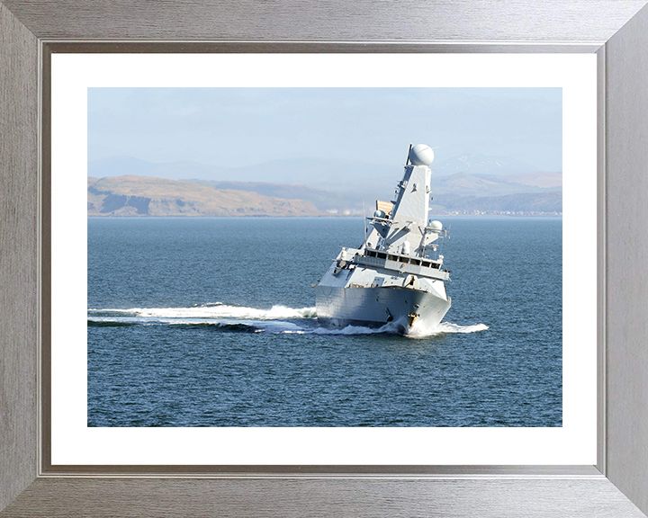 HMS Diamond (D34) Royal Navy Type 45 Destroyer Exercise Joint Warrior 2013 Photo Print Wall Art Decor Posters, Prints, & Visual Artwork Hampshire Prints 10 x 8 Silver Frame Yes