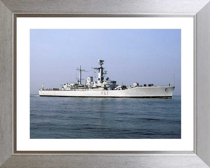HMS Andromeda (F57) Royal Navy Leander Class Frigate Entering Port Photo Print Wall Art Decor Posters, Prints, & Visual Artwork Hampshire Prints 10 x 8 Silver Frame Yes