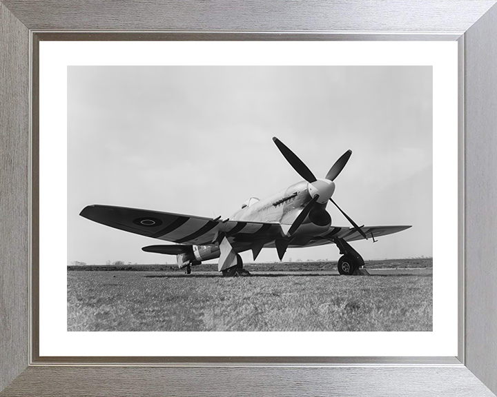 RAF Hawker Tempest V on the Ground Photo Print - Royal Air Force Aircraft Hampshire Prints 10 x 8 Silver Frame Yes