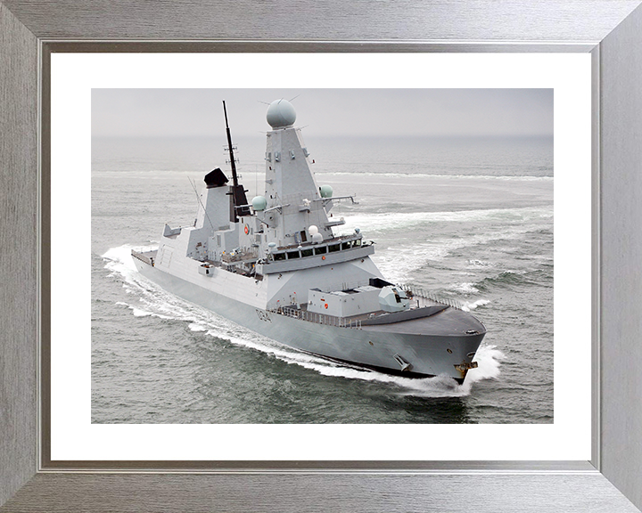 HMS Diamond (D34) Royal Navy Type 45 Destroyer Underway 2011 Photo Print Wall Art Decor Posters, Prints, & Visual Artwork Hampshire Prints 10 x 8 Silver Frame Yes