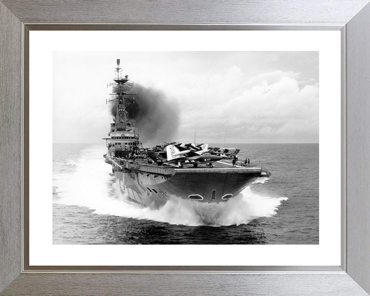 HMS Centaur (R06) Royal Navy Centaur Class Carrier Bow View Underway Photo Print Wall Art Decor Posters, Prints, & Visual Artwork Hampshire Prints 10 x 8 Silver Frame Yes