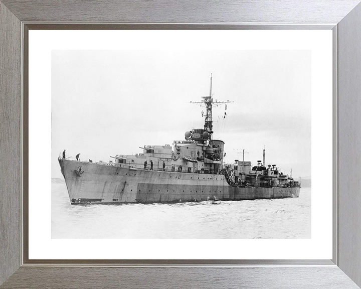 HMS Camperdown (D32) Royal Navy Battle Class Destroyer Port Side View Photo Print Wall Art Decor Posters, Prints, & Visual Artwork Hampshire Prints 10 x 8 Silver Frame Yes