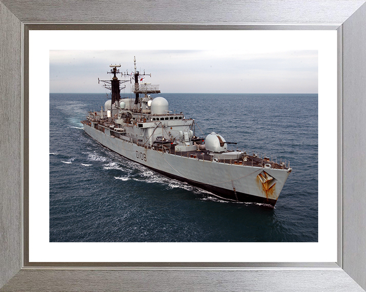 HMS Cardiff (D108) Photo Print - At Sea 2002 - Royal Navy Type 42 Destroyer Hampshire Prints 10 x 8 Silver Frame Yes