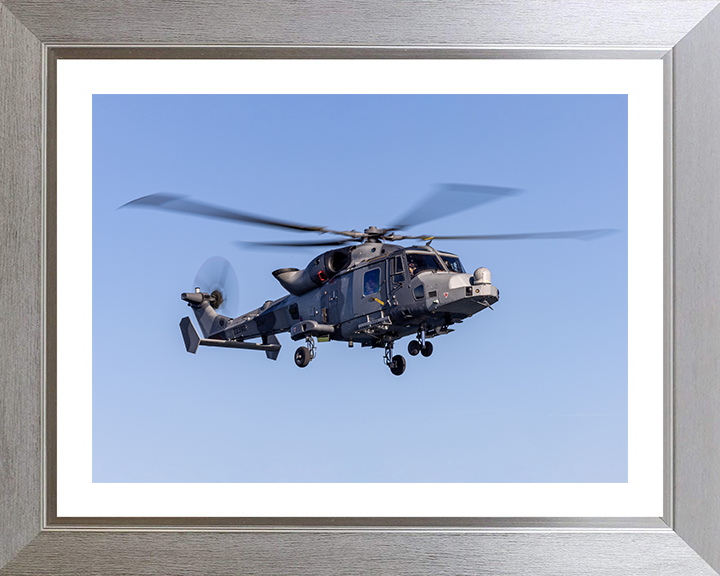 Army Air Corps Wildcat helicopter in flight Photo Print - British Army Hampshire Prints 10 x 8 Silver Frame Yes
