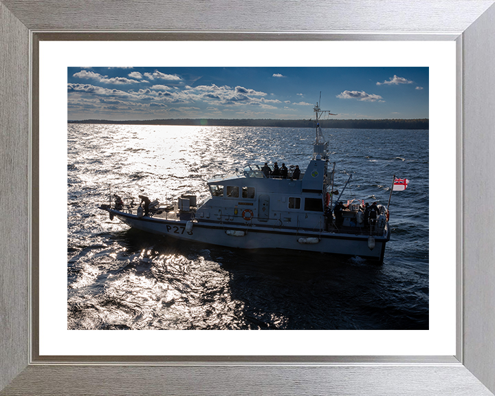 HMS Pursuer (P273) Photo Print - At Sea 2025 - Royal Navy Archer Class P2000 Patrol Vessel Hampshire Prints 10 x 8 Silver Frame Yes