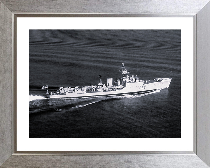 HMS Blackwood (F78) Photo Print - At Sea 1957 - Royal Navy Blackwood Class Frigate Posters, Prints, & Visual Artwork Hampshire Prints 10 x 8 Silver Frame Yes