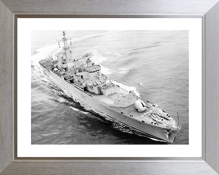 HMS Bristol (D23) Royal Navy Type 82 Destroyer Turning to Port Photo Print Wall Art Naval Decor Posters, Prints, & Visual Artwork Hampshire Prints 10 x 8 Silver Frame Yes