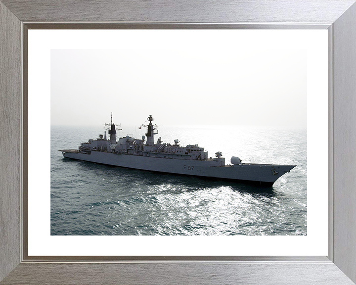HMS Chatham (F87) Royal Navy Type 22 Frigate At Sunset Photo Print Wall Art Decor Posters, Prints, & Visual Artwork Hampshire Prints 10 x 8 Silver Frame Yes