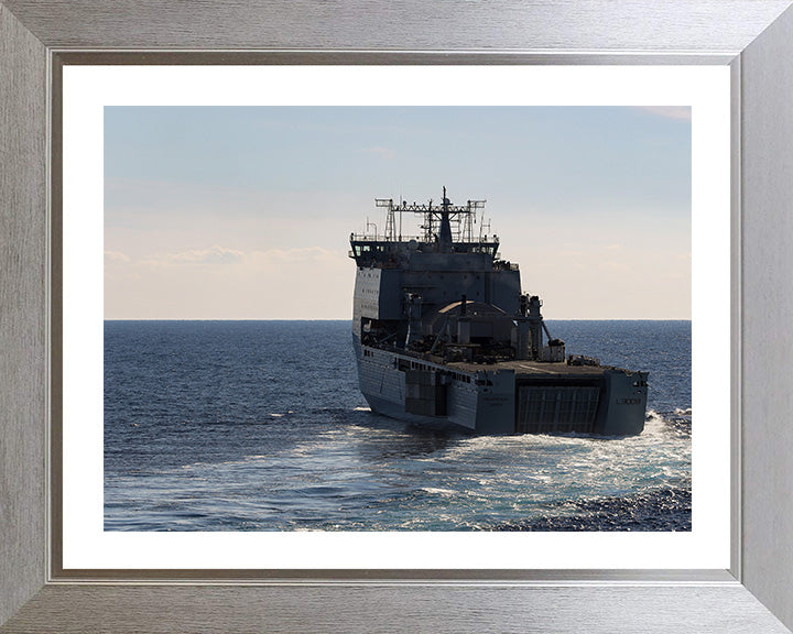 RFA Mounts Bay (L3008) Photo Print - Stern View - Royal Fleet Auxiliary Bay Class Ship Hampshire Prints 10 x 8 Silver Frame Yes