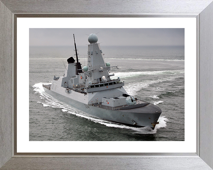 HMS Diamond (D34) Photo Print - Underway 2011 - Royal Navy Type 45 Destroyer Hampshire Prints 10 x 8 Silver Frame Yes