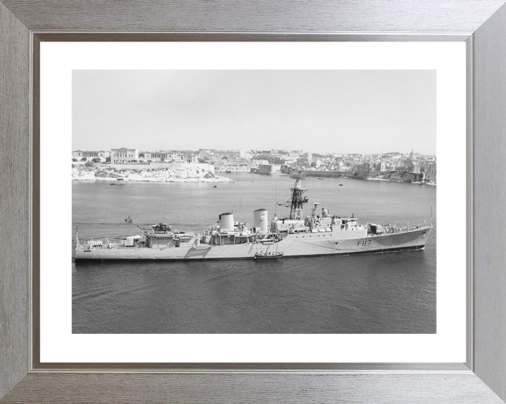 HMS Ashanti (F117) Royal Navy Tribal Class Frigate Valletta Malta Photo Print Wall Art Decor Posters, Prints, & Visual Artwork Hampshire Prints 10 x 8 Silver Frame Yes