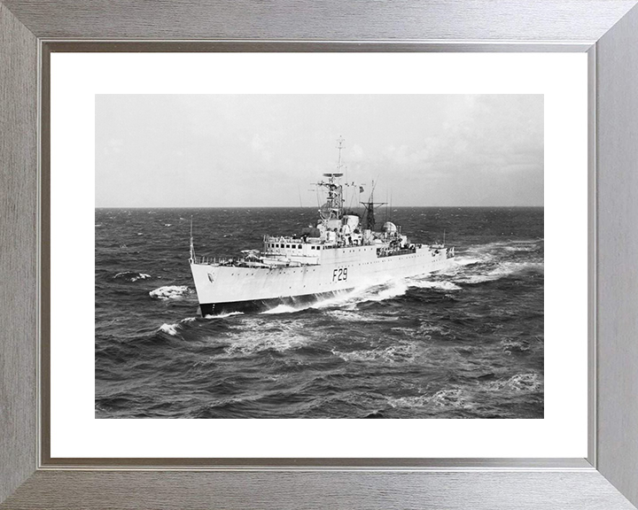 HMS Verulam (F29) Photo Print - at sea 1953 - Royal Navy Type 15 Frigate Posters, Prints, & Visual Artwork Hampshire Prints 10 x 8 Silver Frame Yes
