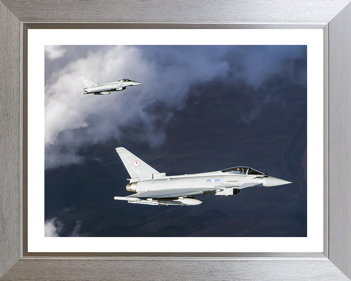 RAF 6 Squadron Typhoons Photo Print - Royal Air Force Aircraft Hampshire Prints 10 x 8 Silver Frame Yes